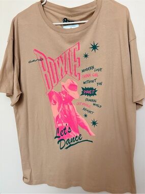 David Bowie "Let's Dance" Graphic Tee — Tan